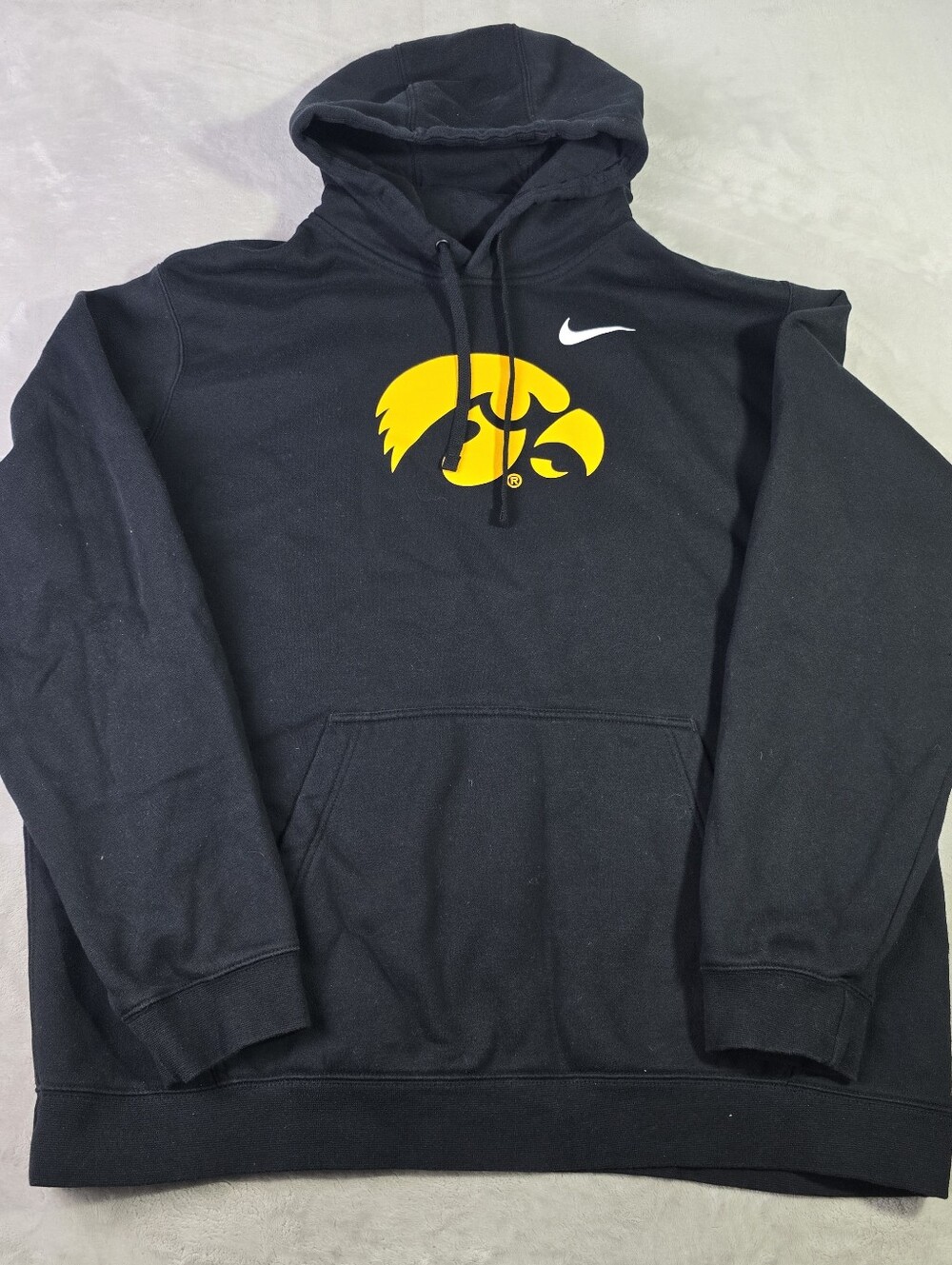 Black Nike Therma-Fit Iowa Hawkeyes Hooded Sweatshirt Hoodie Men's XXL 2XL